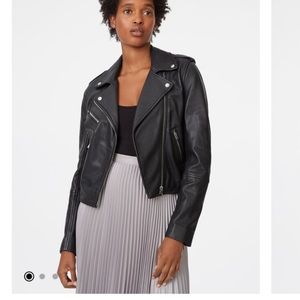 Club Monaco Leather Moto Jacket - Gracella - size s